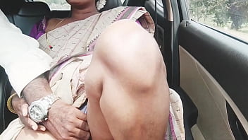 Voluptuous Indian Aunty In A Saree Seduces Son-in-law On A Long Drive, Moaning Telugu Filth As He Takes Her Hard.