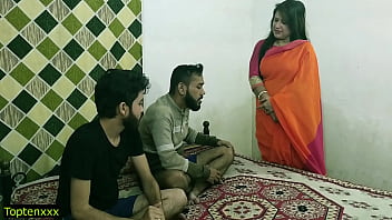 Malkin Aunty’s Raw Threesome: Two Young Studs Give Her A Wild Ride With Dirty Hindi Moans