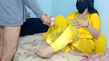 Desi Bhabhi In Yellow Sari Rides Hard, Taking Every Inch Bareback In Cowgirl And Reverse Cowgirl Until She Screams