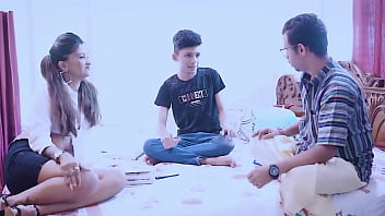 Fresh-faced Indian Teen Gets Double-teamed By Her Professor And Stepbrother