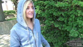 Naughty Co-ed Can’t Resist Rubbing Herself In A Crowded Public Place