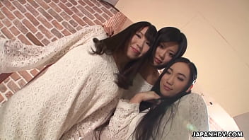 Three Asian Beauties Moaning In Ecstasy As Tongues Explore Their Dripping Wet Pussies