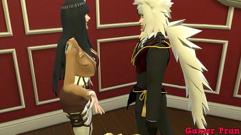 Jiraiya Y Su Club De Fans Se Desatan En Una Orgía Salvaje Con Sunade, Que Se Deleita Mostrando Cómo Le Rebotan Las Tetas Mientras Todos Le Llenan El Coño De Leche.