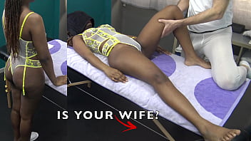 Is That Your Wife Watching As This Old Masseur Rubs His Young Client Down With Lotion In A Steamy Black Massage?