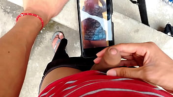 Out Back, I’m Unloading My Thick Rod While Watching A Clip Of My Buddy Stripping Down.