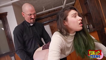 Tiny Temptress Takes A Tremendous Throbbing Tool