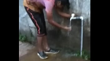 Sneaking A Peek At A Hot Kerala Teen With Massive Tits Getting Wet And Soapy
