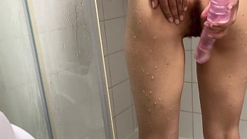 A Horny Arab Teen Slut Gets Off On Eid By Stuffing Her Wet Pussy With A Massive Dildo In The Shower