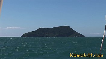 Rough Double Penetration For A Busty Brunette Slut On A Boat