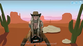 Saddle Up For A Wild Ride As A Sun-kissed Cowgirl Takes The Reins On Her Throbbing Mechanical Stallion.