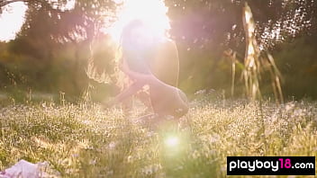 Tiny Filipina Kit Rysha Sheds Her Clothes And Flaunts Her Bare Body Amidst A Sea Of Wildflowers