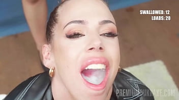 Lola Emme Gulps Down A Torrent Of 97 Massive, Creamy Loads