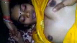 Golden Silk Saree-clad Servant’s Sensual Encounter
