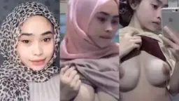 Hijab Pink Seksi Memamerkan Tubuh Mulus Menggoda