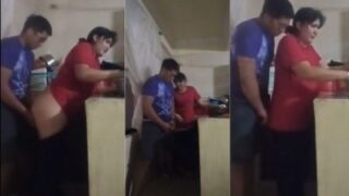 Sizzling Step-son Takes His Stepmother Hard Against The Kitchen Counter