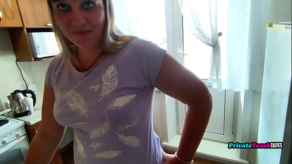 Plump Russian Lovers Sizzle With Kitchen Counter Passion