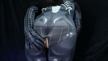 Seksi Cosplayer Spandex Ketat Bergoyang Dengan Tukang Becak