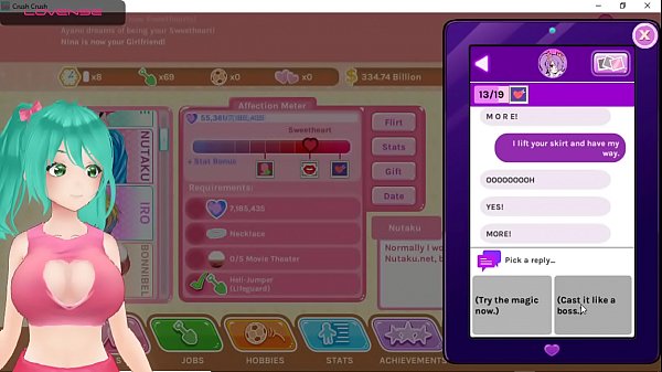 Sultry Anime Vtuber Gets Naughty In Uncensored Crush Crush Gameplay