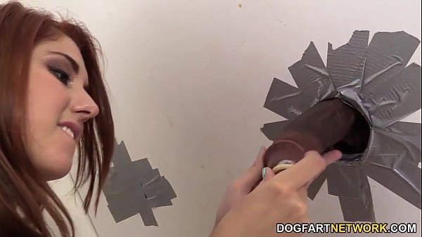 Rose Red Tyrell Takes A Thick Black Cock Deep Down Her Throat At A Glory Hole
