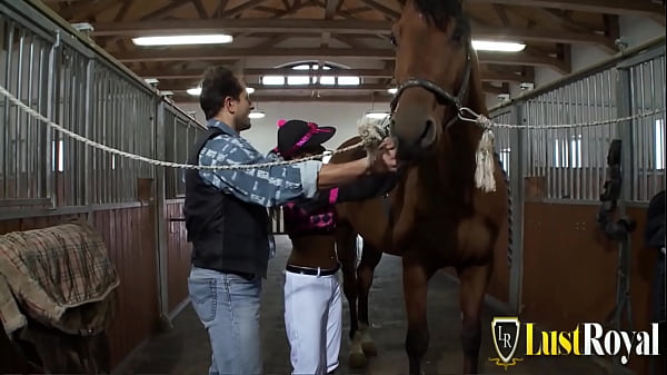 Stable Boy Rails A Horny Brunette Slut Senseless