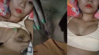 Young College Girl Plays With Her Wet Pussy While Thinking Of Her Nepali Boyfriend