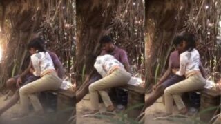 18 Year Old Babe Gets Fucked Hard In The Open By A Guy