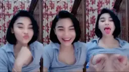 Viral! Baju Abu Tipis, Toge Mengintip, Pink Basah Bikin Liar