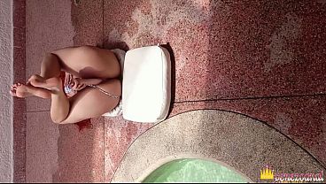 Sexy Redhead Gets Fucked Hard At The Pool, Clueless She Wasn’t Alone