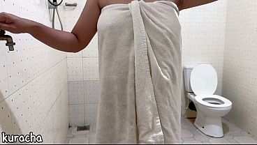 Doctor Showering In Hospital Toilet, Attendant Sneaks A Peek At Her