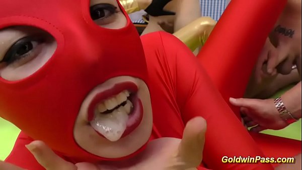 Wild German Spandex Catsuit Gangbang Orgy