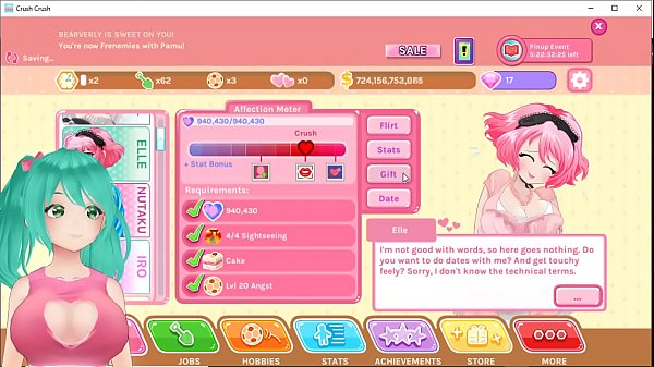 Naughty Anime Vtuber Doll Gets Fucked Raw While Playing Crush Crush