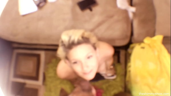 Tiny Blonde Slut With Big Tits Takes Black Cock Deep Down Her Throat Til It Explodes