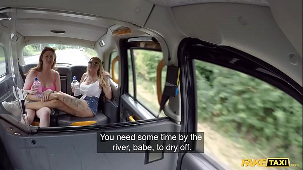Fake Cab, Real Outdoor Rough Threesome With Horny British Milfs