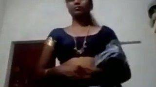 Tamil Maami’s Saree Slowly Slipping Off, Teasing With Every Move.