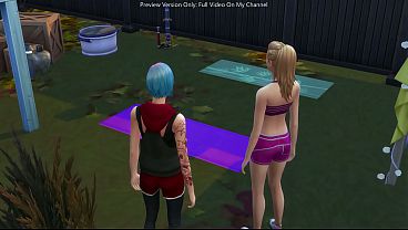 Blue-haired Emo Slut Gets Her Wet Pussy Eaten Out During Yoga – Sims 4 3d Hentai