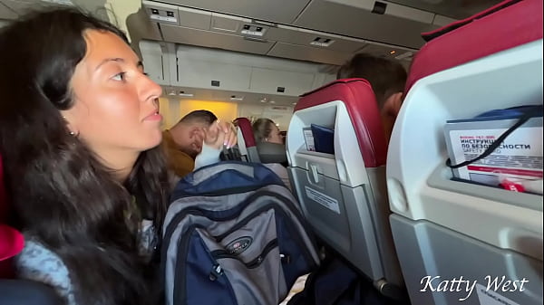 Public Plane Blowjob With Dangerous Thrill