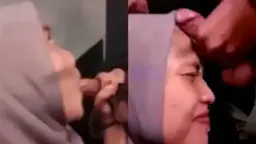 Zilla Hijab Ngeblowjob Sampe Crot Muka.